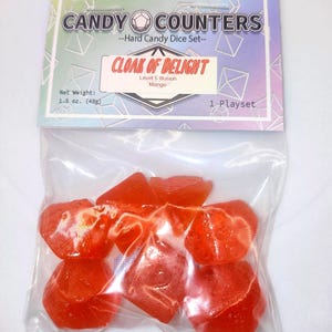 Cloak of Delight Mango HARD CANDY PLAYSET Diabetic Hard Candy Dice, tabletop roleplay gaming and Magic the Gathering card games