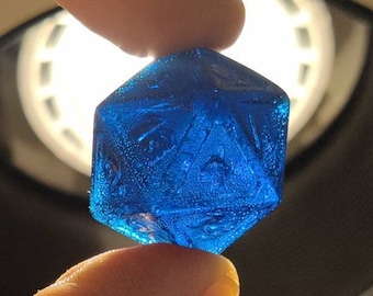 D20 SPINDOWN Blue Raspberry Lollipop Diabetic, Dungeons and Dragons hard Candy, Roleplay Candy Polyhedral Dice Counters, Tabletop Games