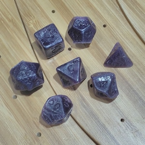 Purple Grape Candy Dice Play Set, Kohakutou Gummies, Tabletop Gaming Candies, edible polyhedral life counters, D20 Sugar Die