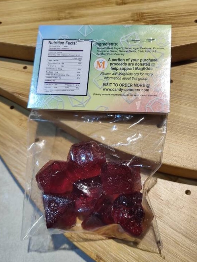 Cranberry Blueberry HARD CANDY PLAYSET Diabetic Dice, polyhedral candy tabletop roleplay gaming and Magic the Gathering card games image 7