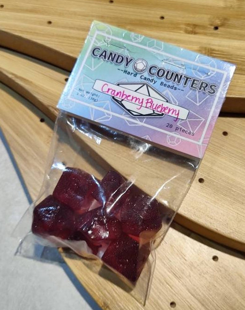 Cranberry Blueberry HARD CANDY PLAYSET Diabetic Dice, polyhedral candy tabletop roleplay gaming and Magic the Gathering card games image 6