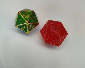 Maraschino Cherry Pineapple D20 SPINDOWN Diabetic, Isomalt Hard Candy, Magic the Gathering Candy Life Counters,