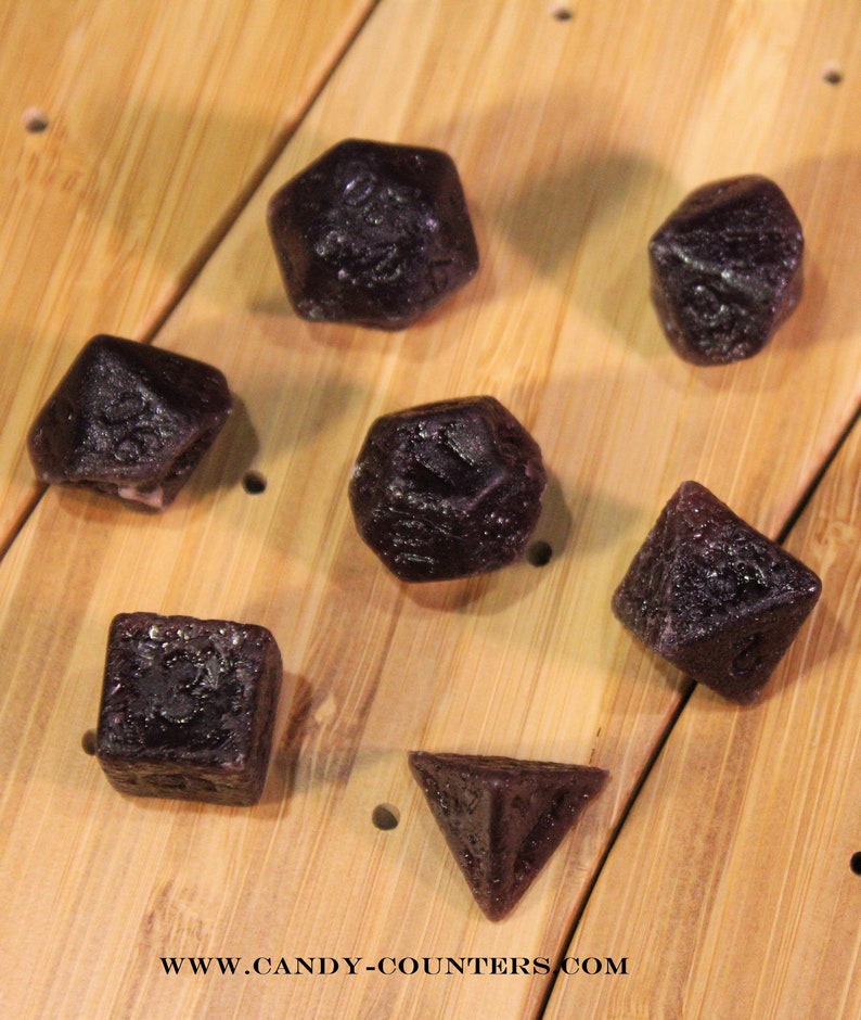 Black Cherry Candy Dice Kohakutou Gummies Polyhedral Dice Etsy