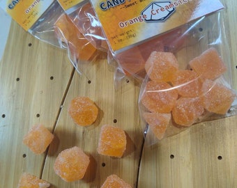 Orange Cream Candy Dice, Sweet and Sour Gummies, Dungeons and Dragons, Roll for Initiative, Edible Polyhedral Dice Set, Roleplay