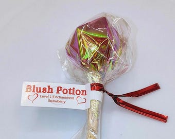 Blush Strawberry D20 LOLLIPOP Diabetic Candy, Isomalt Bead Counters, Edible D20 Dice, Dungeons & Dragons Tabletop Game, Magic the Gathering