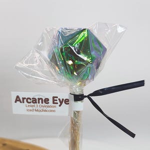 Arcane Eye – Iced Mochaccino Spell Lollipop | Coffee Chocolate Candy | Handmade | DnD Gift | Isomalt | Fantasy Treat