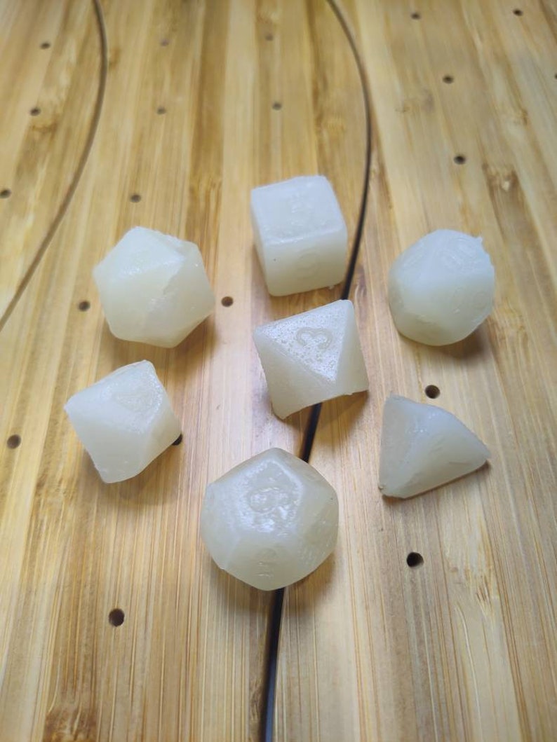 Frozen Lemonade Candy Dice, Kohakutou Gummies, Dungeons and Dragons, Roll for Initiative, Edible Polyhedral Dice Set, Roleplay DND 