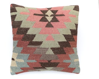 40 x 40 cm. Unique kilim cushion pillow.