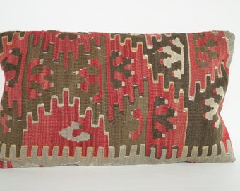 Unique kilim pillow cover from Turkey. 50 x 30 cm. Wool boho cushion.