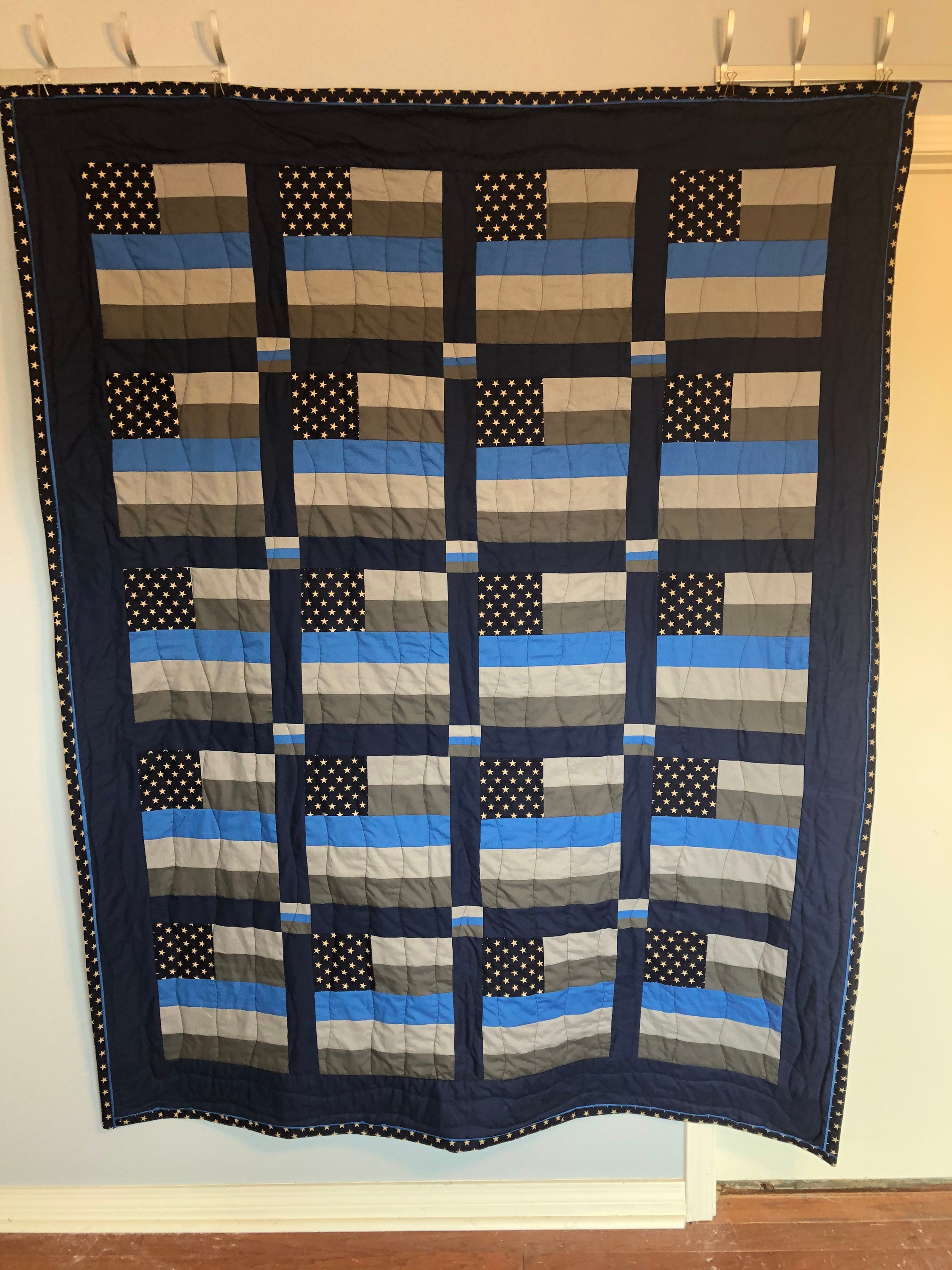Thin Blue Line/Hero Flag Quilt Etsy