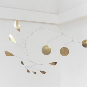 Brass Mobile - Large span hanging art mobile - wide XXL mobile