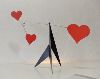 Artist's mobile stabile in steel Kinetic art 50s Retro 60s 70s Minimalist vintage sculpture Modernism Industrial loft