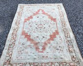 Turkish Big size White Rug,Vintage Handmade Faded Rug,Anatolian Home Decor Tribal Area Carpet,Turkish Bohemian Area Rug 6 39 39 2x9 39 39 4 CODE 621