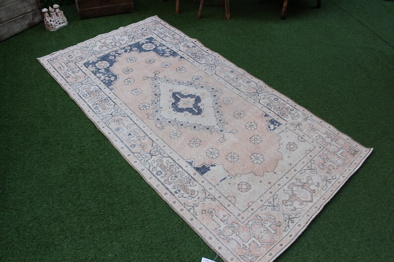 Pale Peach Rug Wool Rug Oushak Rug Handmade Rug Turkish Etsy UK