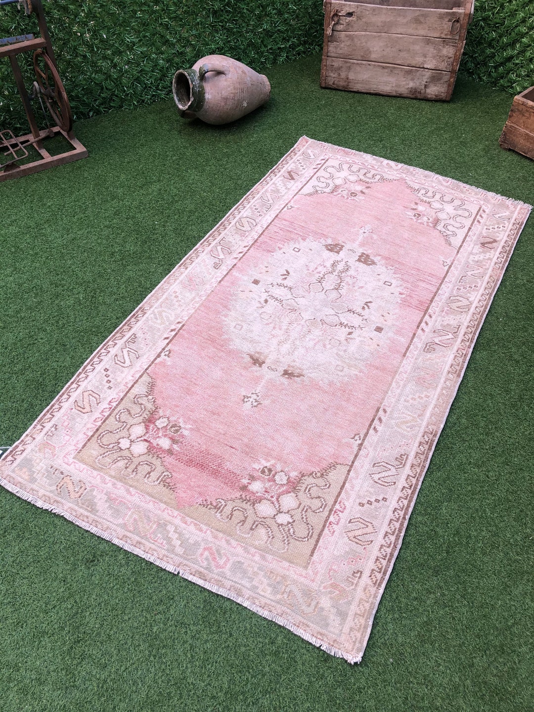 Faded Rug Turkish Rug Area Rug Bohemian Rug Vintage Rug Etsy UK