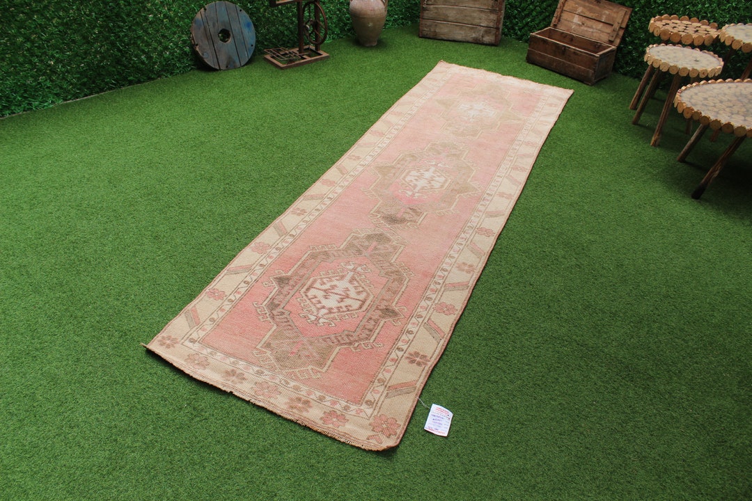 Red Runner Rug, Vintage Rug, Turkish Rug, Area Rug, Oushak Rug, Wool