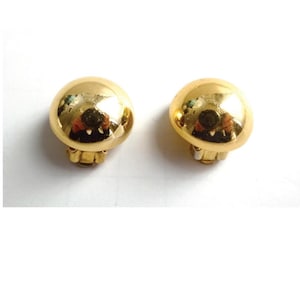 ORENA CLIPS; Ball-shaped clip-on earrings, Vintage 80s jewelry, Signed French jewelry, Vintage Jewelry Collection.