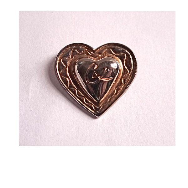 CHRISTIAN LACROIX PINS; C Lacroix Gold Heart Brooch/Pins, Vintage 80s, For Her & Him, Vintage French Jewelry, Collectible.