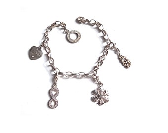 SIGNED THOMAS SABO Bracelet; Silver Charm Bracelet; Vintage 2000s; For her; Vintage Signed French Jewelry.