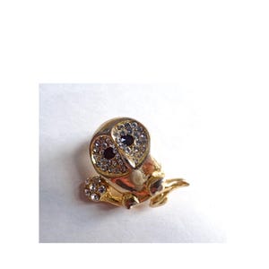 VINTAGE OWL BROOCH; Vintage 1980s, For Her or Him, Gold-tone and Rhinestone Owl Brooch, Vintage Jewelry Collection.
