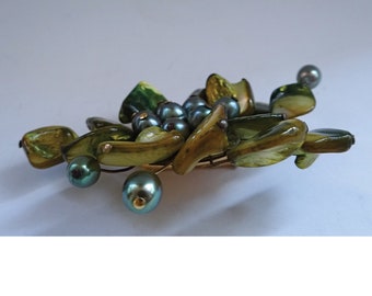 Broche Ancienne Vintage En Nacre (Abalone) - Bijou Français - Occasion