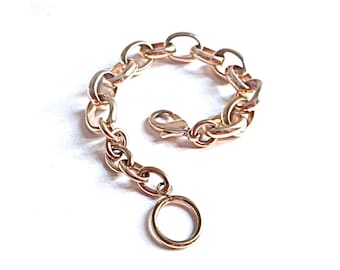 VINTAGE CURB BRACELET; Curb Link Chain Bracelet, Gold Tone Mesh Bracelet, 2000s, For Her & Him, Vintage Jewelry Collection.