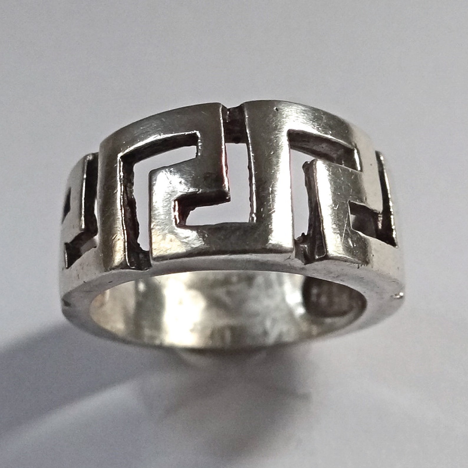GREC RING ANNEAU Silver ring Greek symbol Meander Ring | Etsy