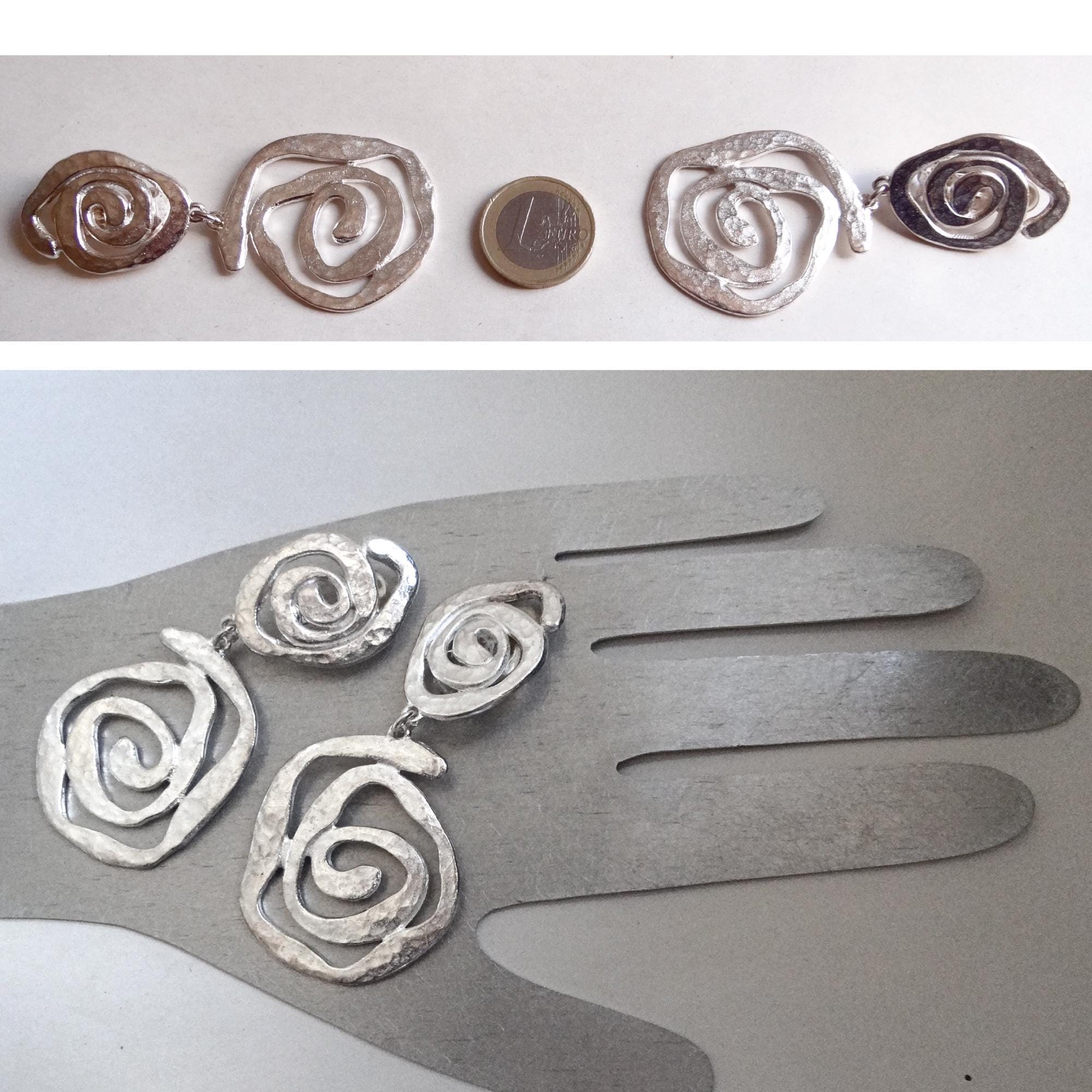 Boucles D'oreilles Clips Vintage 'Il était Une Fois' Années 90 – Pendantes, Plaqué Or