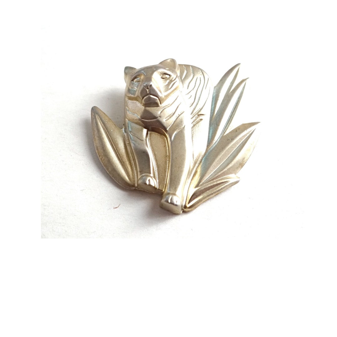 KENZO BROOCH & PENDANT, Tiger Pattern Jewelry, Vintage 90s, for