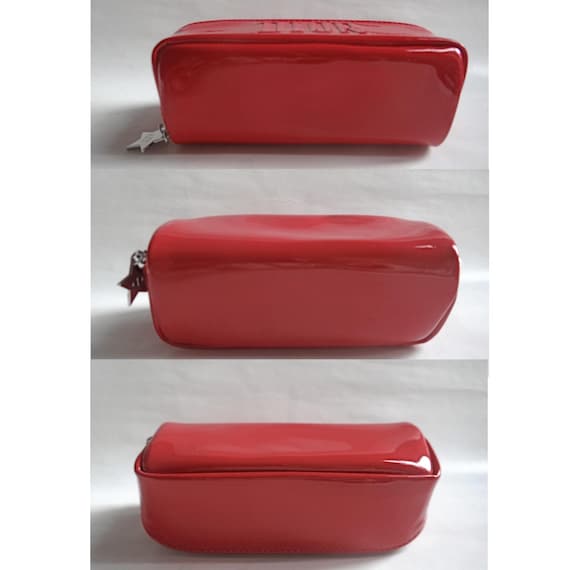 CHRISTIAN DIOR TROUSE; Red Patent Leather Pouch Signed Dior, C