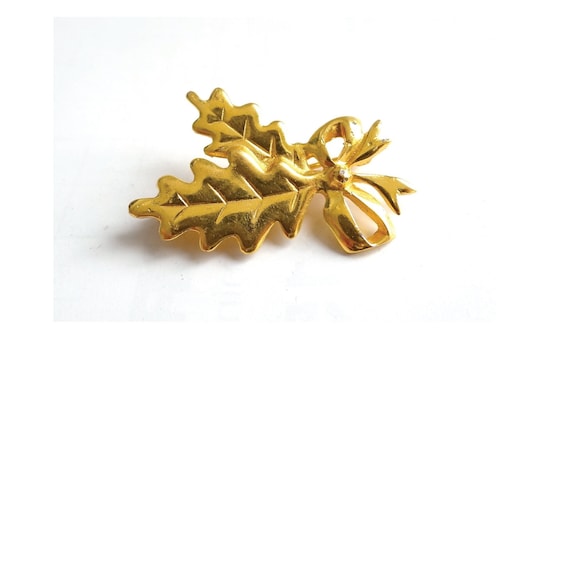 NES De La FRESSANGE Broche vntage en feulles de chêne / Bjoux Haute