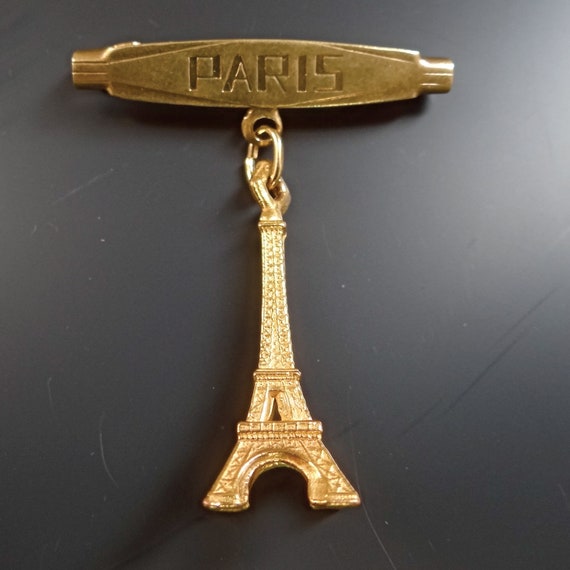 Broche Tour Eiffel étoile - Acier Argenté Et Strass Cristal