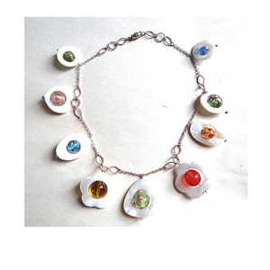 Collier Vintage Années 70 - Perles Argentées En Plastique - NEUF (stock Ancien)