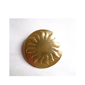 SOULEIADO BROOCH; Gold Tone Sun Brooch, Vintage 1990s, For Her & Him, Vintage French Jewelry, Signed Jewelry Collection.