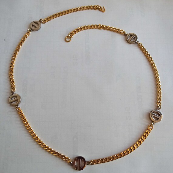 Sautoir Ou Ceinture Perles Agate Années 2000 – Style Vintage Argenté – Fabriqué En France
