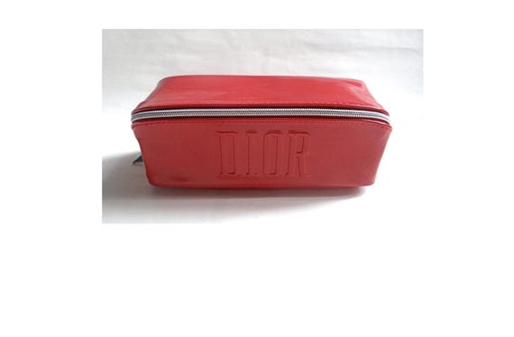 CHRISTIAN DIOR TROUSE; Red Patent Leather Pouch Signed Dior, C