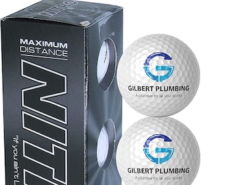Personalized Printed Golf Balls, 3 Pack, Logo