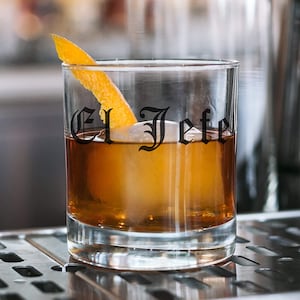 Printed 11oz Whiskey Glass - El Jefe - Old Tyme