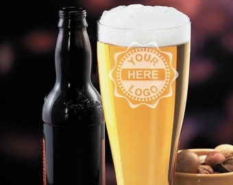 Your Logo Here or Custom Designs | Custom Etched 23oz. Pilsner Beer Glass