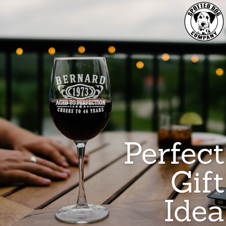 Personalized Etched Stemmed Wine Glass / Birthday Gift / Etsy