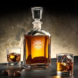 Personalized Your Logo Here or Custom Designs | Custom Etched Decanter