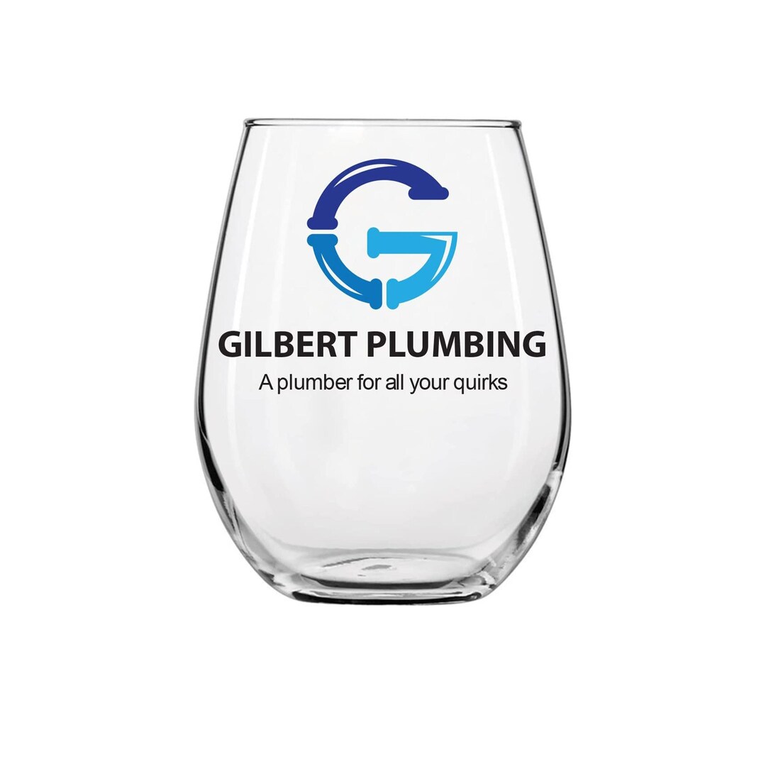 Personalized Logo Printed 17oz Stemless Wine Glass, Company Logo, Personalized Logo, Wedding