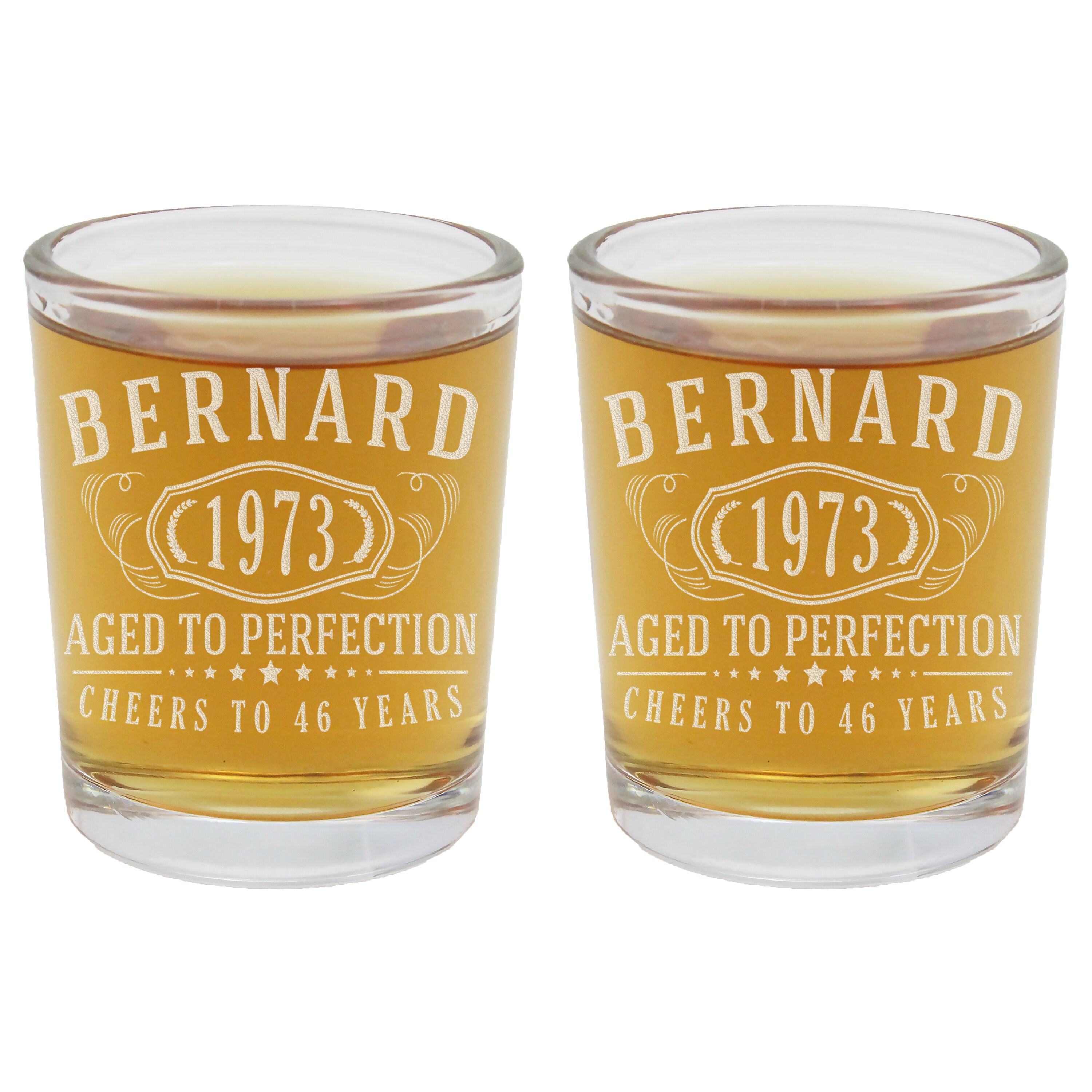 2pk Personalized Etched Shot Glasses Custom Birthday Aged to Etsy