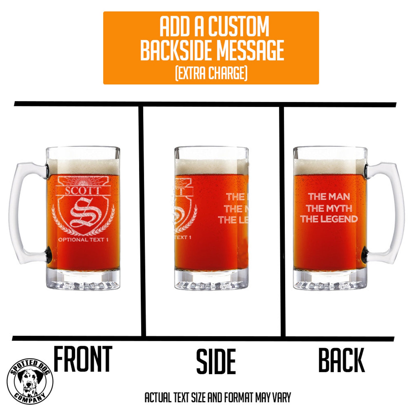 Personalized Etched 25oz Beer Mug / Birthday Gifts / Gifts for Etsy