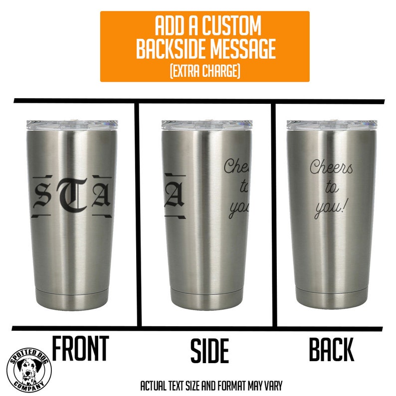 Personalized Etched Insulated Stainless Steel 20oz Tumbler Groomsmen GiftsWedding Party FavorInsulated Coffee CupEngraved Tumbler OE