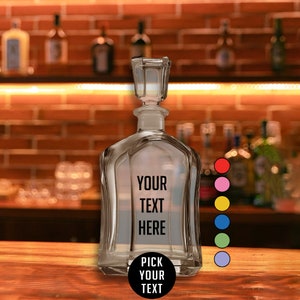 Personalized Printed Whiskey Decanter-Custom Message-Groomsmen Gift-Husband Gift-Anniversary Gift | YTH