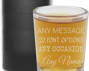 Personalized Etched Shot Glasses / Birthday Gifts / Gifts for Him / Gifts for Her / Birthday Supplies / Wedding Gifts | YTH