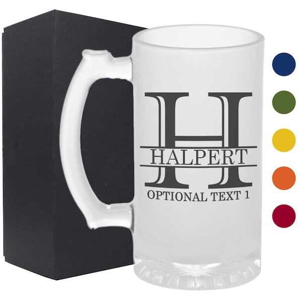 Personalized 16oz Frosted Beer Mug Dye | Halpert