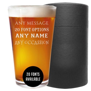 Personalized Etched Pint Glass-Custom Beer Glass-Groomsman Gifts-Birthday Gifts-Gifts for Him | YTH