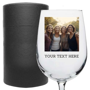 Personalized Photo Printed 16oz Stemmed Wine Glass, Custom Gift, Gift for Her, Wife, Bridesmaid, Birthday Gifts, Mother&#39;s Day Gift, Photo